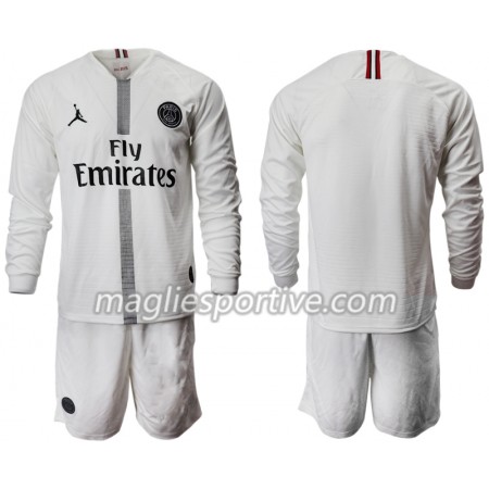 Completo Calcio Paris Saint Germain Jordan Bianco Bambino Divisa Terza 2018/2019 ML